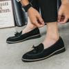 Spring Autumn New Men's Suede Leather Shoes Massage Sole Flat Loafers Trendy Versatile Men's Work Driving Shoes Minimalist New