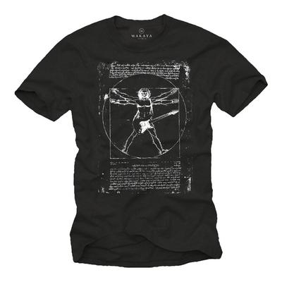 Vintage Rock Band Mens Da Vinci Guitar T-Shirt - Men Punk Music Shirt