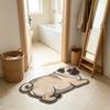 Lying Pug Dog Shaped Doormat 2D Flat Print Non Slip Waterproof Floor Mat For Bathroom Bedroom Animal Decor