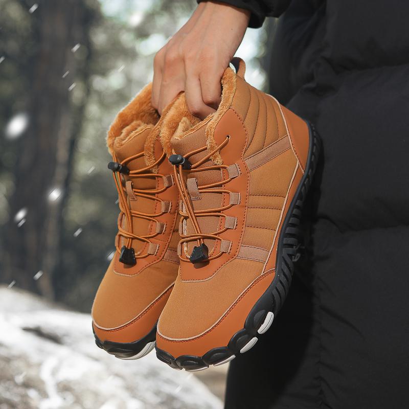 2024 Neue Winter Herrenstiefel Hausschuhe Warme Herrenschuhe Unisex Wasserdicht Rutschfest Plüsch Sneaker Herren Lederstiefel Übergröße 47