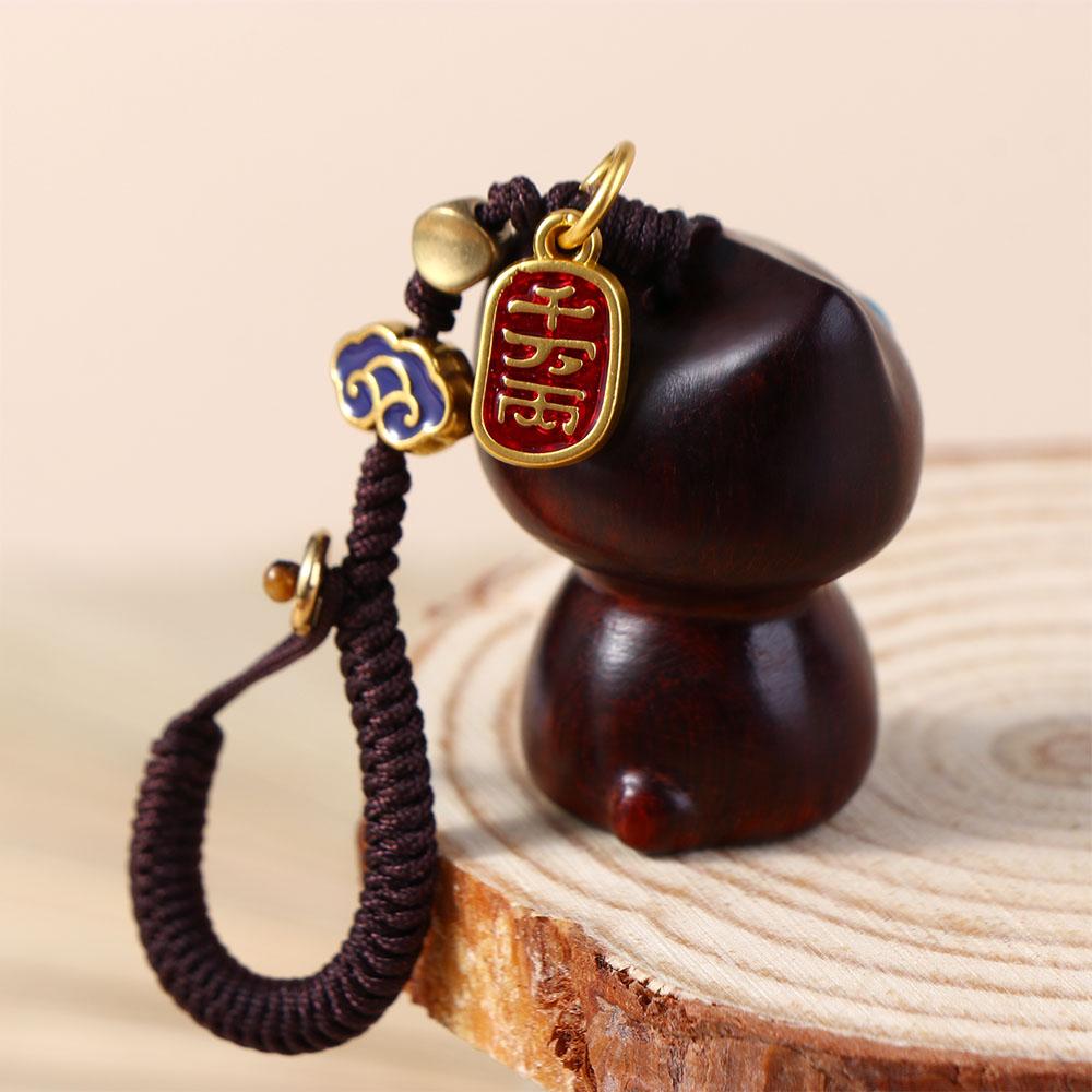 Pendant Phone Charm Mobile Phone Chain Mobile Phone Lanyard Mobile Phone Strap Wooden Cat Keychain