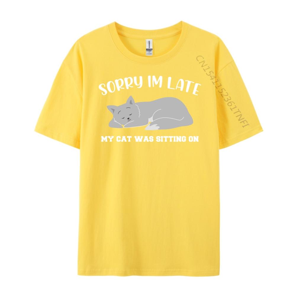 Entschuldigung, dass ich zu spät bin. Meine Katze saß auf Katze Herrenbekleidung 2025 Herren T-Shirt