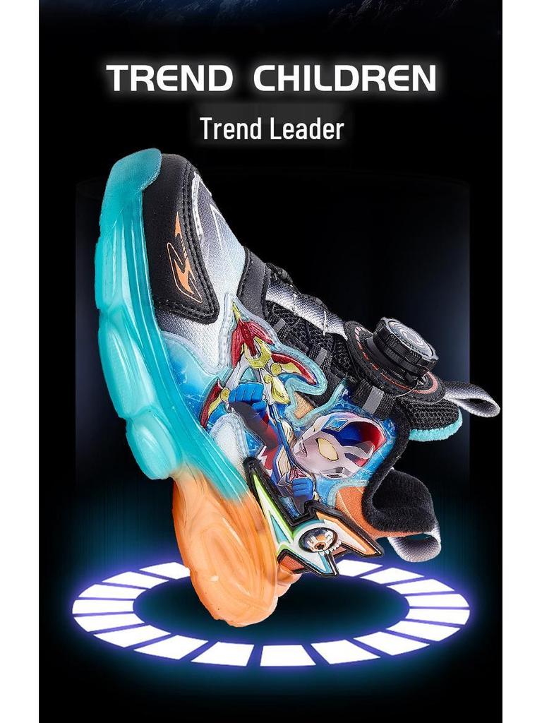 Boys' 2025 Winter Cartoon Sports Luminous Light-Up Shoes: Warm, Anti-Slip, Plus Velvet