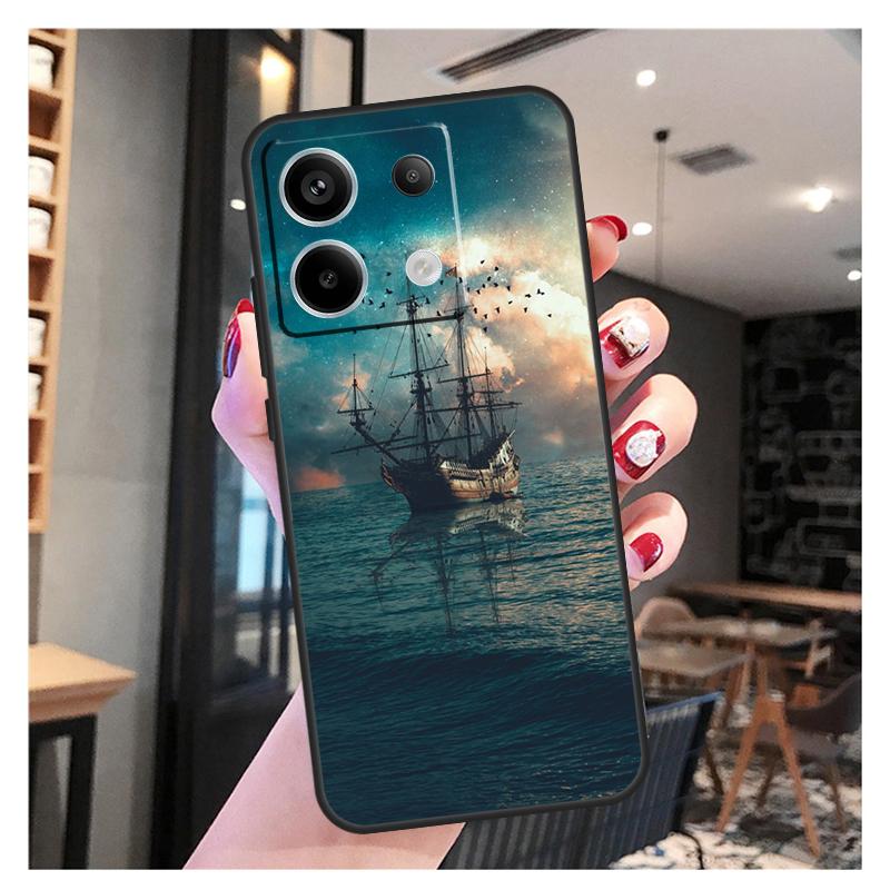Yacht Sailing Boat Sunset Case For Xiaomi Redmi Note 11 9 10 12 13 Pro Plus 12S 11S 10S 9S Redmi 12 10C 12C 13C Cover