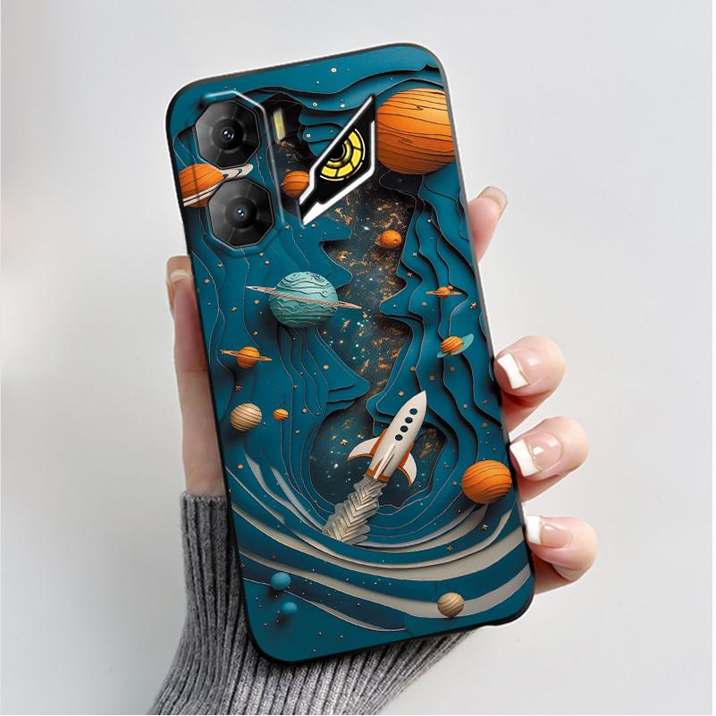 Custodia per Stampa per ZTE Nubia Neo 3 5G Fundas Capa Guscio Nero in Silicone Morbido Copertura ZTE Nubia Neo 3 GT Carina Custodia con Fiore e Cartone Animato
