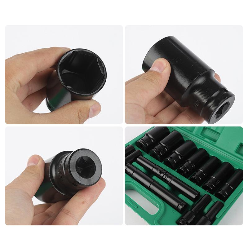 10Pcs 1/2 Inch Drive Metric Impact Socket Set Deep Universal For Pneumatic Air Tools