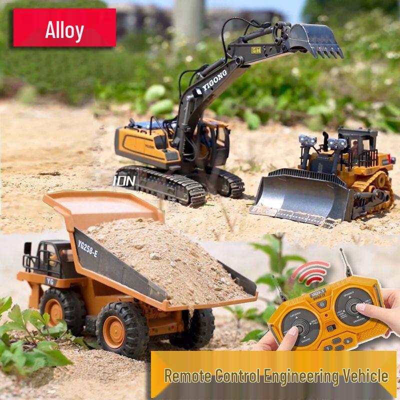 Free Shipping Alloy Remote Control Excavator Dump Truck Toy for Kids