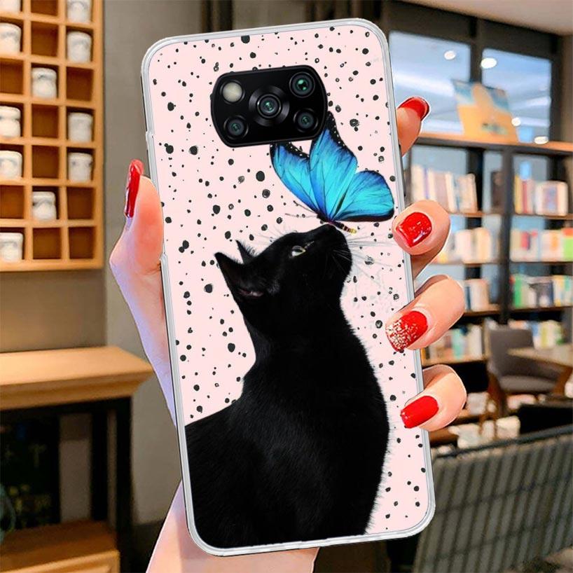 

Black Cat Cartoon Cute Cover Phone Case For Xiaomi Poco F7 Ultra X7 X6 X5 Pro M7 Redmi 15C 15 13C 13 12C 12 10C 10 9A 9C 9T 9 Sh Redmi 9T