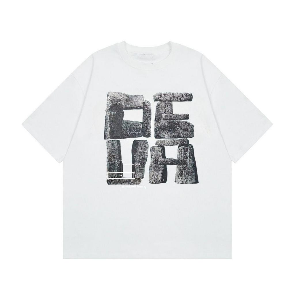 Sommer-Neues Amerikanisches Streetwear-Marken Schweres Reines Baumwoll-T-Shirt mit Buchstabenaufdruck Kurzärmelig Locker Halbarm