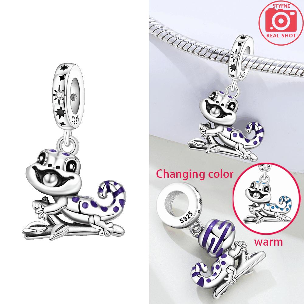 Charms Copper Original Animal Pendants Chameleon Panda Koala Beads Fit Bracelet Women Jewelry Diy Fine Gift