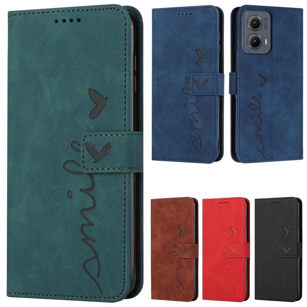Leather Flip Wallet Case For Moto Edge 50 Fusion Ultra 40 Neo G04 G13 G14 G23 G24 G35 G53 G54 G84 G85 Card Holder Stand Cover