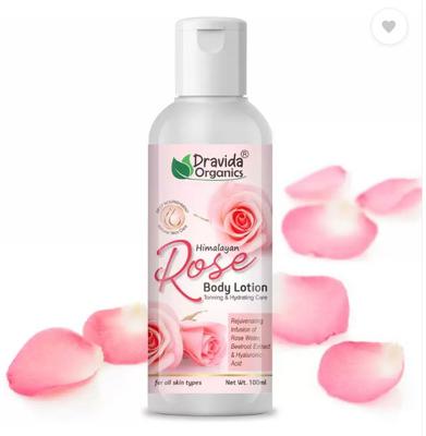 Tělové mléko Dravida Organics Himalayan Rose – tonizující/hydratační/mávající pleť  (100 ml)