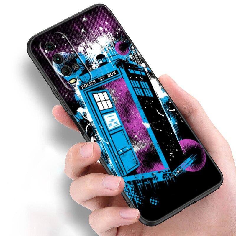 Custodia Tardis Box Doctor Who Van Gogh Per Xiaomi Redmi Note 11 10 9 8 Pro 11T 10T 10S 9S 8T 9 9A 9C 9T Cover Nera Coque Funda