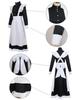Dienstmädchen im britischen Stil, schwarz und ein Cosplay-4-teiliges langes großes Dienstmädchenkostüm für Jungen und Mädchen [Kamizu Ryohin] Kleidung, lang, weiß, teilig, Kostüm, Set,