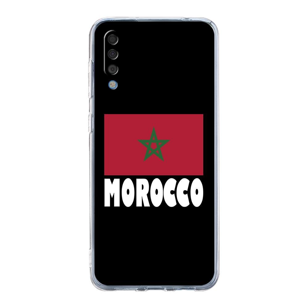 Morocco Flag Fotballtelefonveske til Samsung Galaxy A52 A50 A70 A10 A30 A40 A20S A20E A02S A12 A22 A72 A32 5G A04s Klart deksel