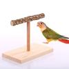 Vogelständer Naturholz Tischplatten-Sitzstange mit Sockel Trainingsspielzeug Käfigzubehör