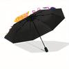 1pc Tropical Summer Vibes Automatic Folding Umbrella, Portable & Foldable Design with 8 Ribs, Casual Outdoor Accessory Halloween and Christm