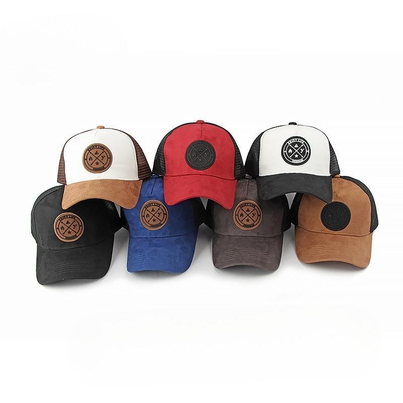 Unisex Suede Mesh Trucker Hat Breathable Baseball Cap for Men Women Outdoor Sun Protection Structured Peaked Cap Korean Casual Sports Hat