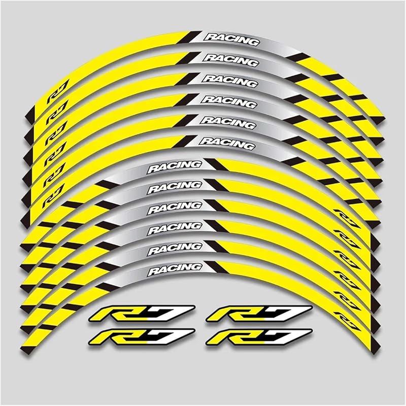 For Y&amaha for YZFR7 YZF R7 2022 2023 Motorcycle Sticker Wheel Reflective Stripe Rim Tire Waterproof Decorative Decals Set Rim Tape Decal(1 Style A