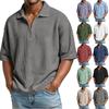 Men's Basic  Zipper Stand Collar Short-sleeved  Shirt