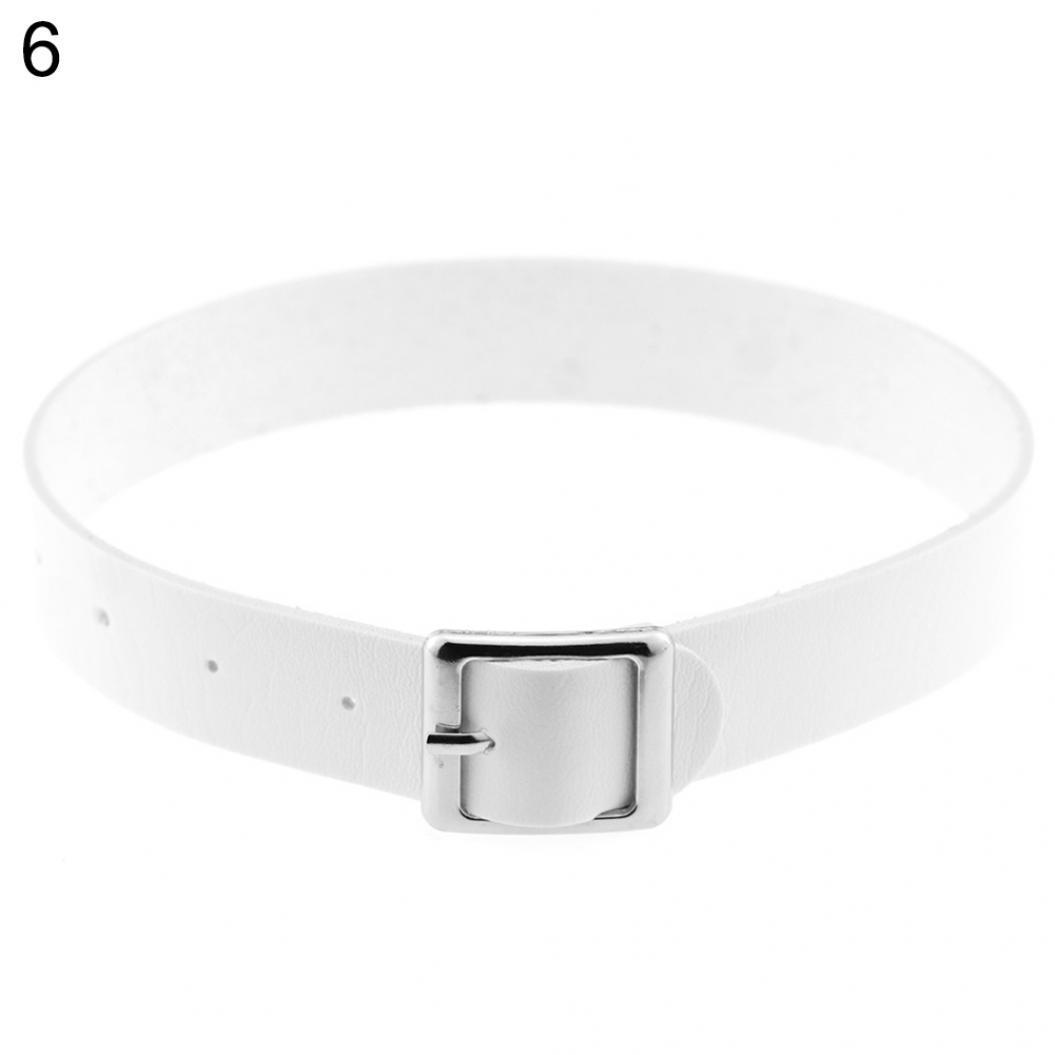 

Женское винтажное колье из искусственной кожи, короткое ожерелье с пряжкой и воротником, ювелирные изделия в стиле панк
