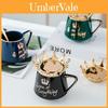 Tazza in Ceramica Creativa con Coperchio a Corona e Cucchiaino per Ufficio e Casa