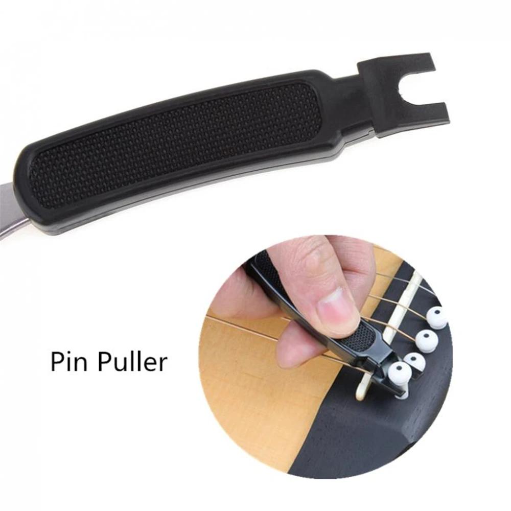 3-in-1 Guitar String Tool - Winder/Cutter/Pin Puller for Acoustic/Bass Guitar, Fast String Change Kit w/Anti-Slip Grip