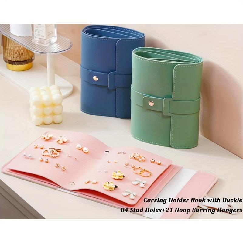 Faux Leather Earring Layered Jewelry Storage Book - Faux Leather Jewelry Organizer Bag - Earring and Ring Small Bag - Book Design Earring Rack
