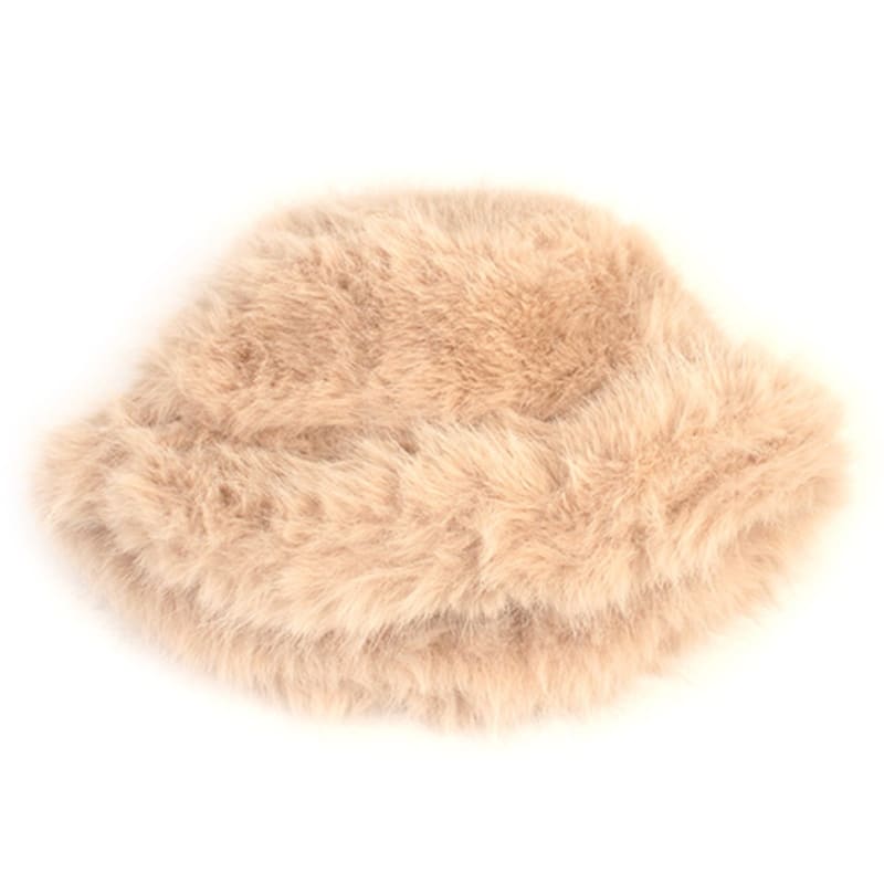 Universal Chemistry Wide Fur Beige Bucket Hat Fur Hat
