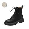 Fashion HOT Fall Shoes Round Toe Thick Heel Women Shoes Winter Women Boots Split Leather Boots Casual Platform Boots Motorcycle Boots