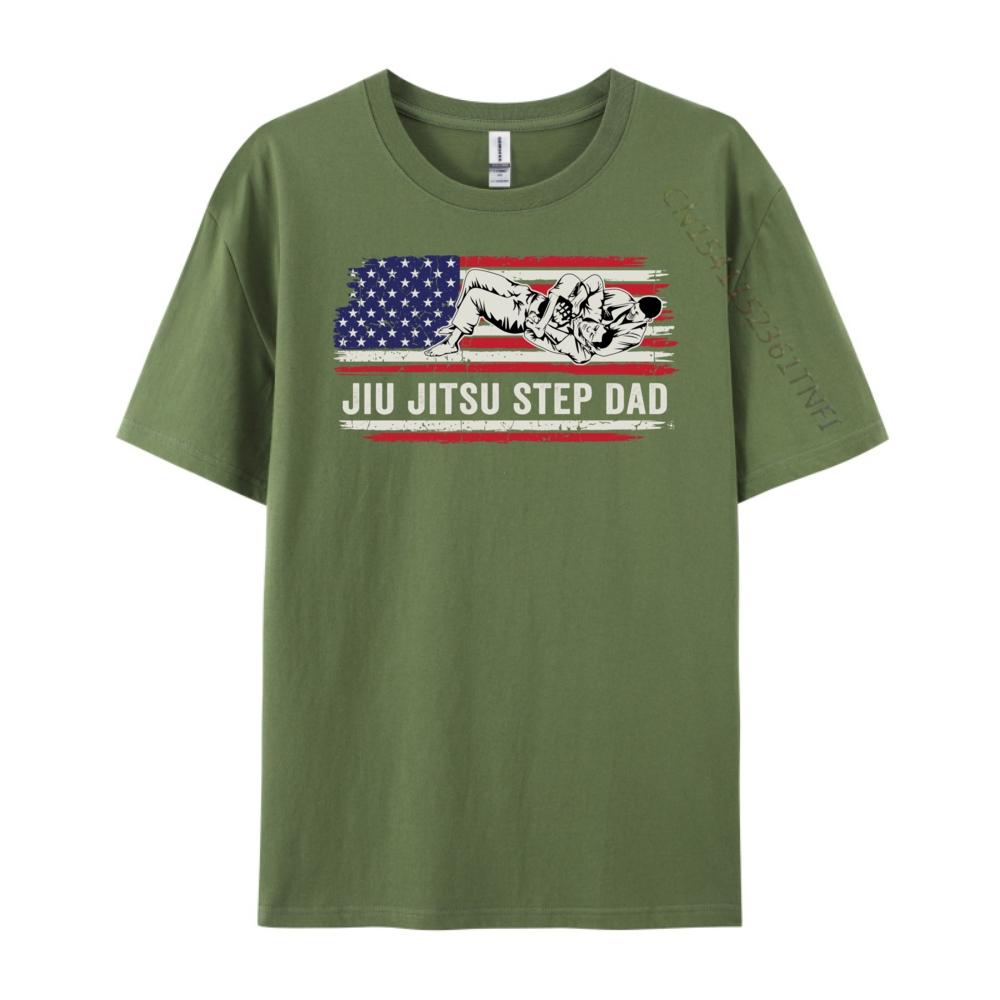 Jiu Jitsu Mma Or Bjj Usa Flag Art Step Dad Grahpic Tee Shirt Short Sleeve Tee Outdoor