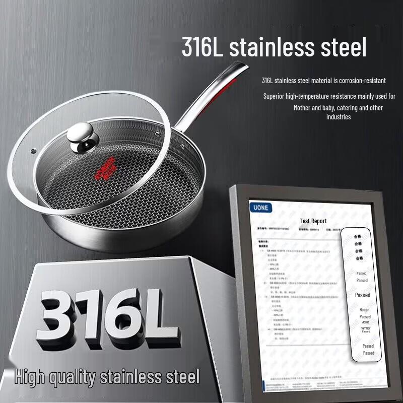 

KOBACH 26cm 316L Stainless Steel Non-stick Frying Pan