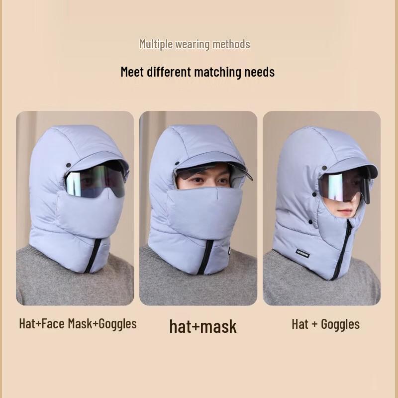 UOSU Herren Winter Winddichte Lei Feng Mütze mit Gesichtsmaske