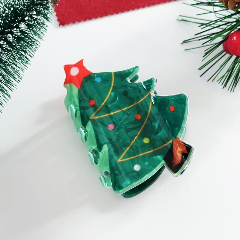 

1Pcs Cute Christmas Tree Bell Hair Claw Elegant Christmas Hair Clip Women Hair Accessories Non-Slip Grip Hair Clamp