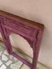 Cadru Jharokha din Lemn Floral Cioplit Manual: Decor de perete Rajasthani vintage