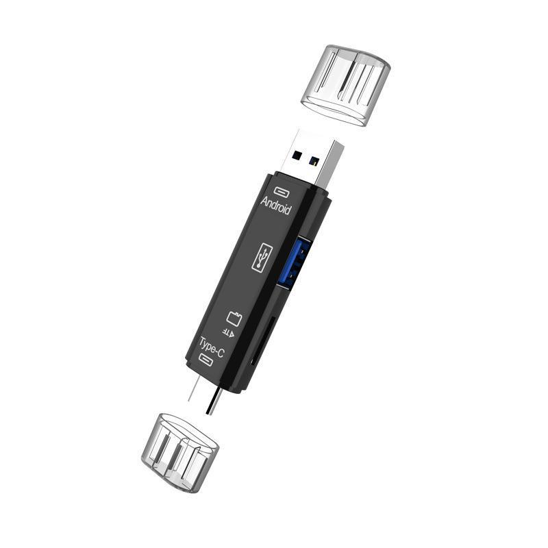 

Кардридер USB 2.0 с Type-C для Android, компьютера и многофункционального OTG 2.0 TF/U диска U disk slot + TF card slot 188-high-end чёрный