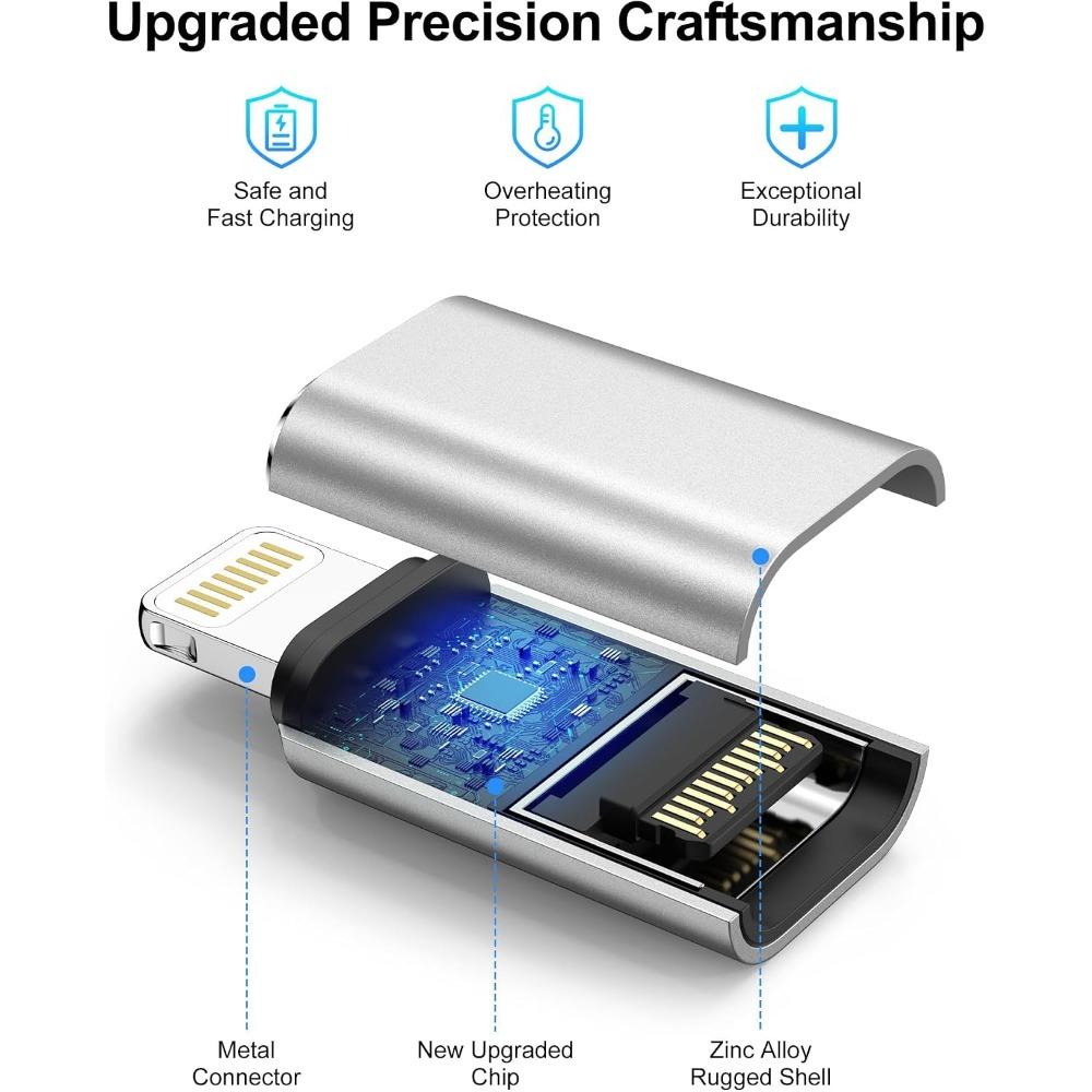 USB C to Lightning Adapter Type C to Lightning Adapter Support PD Fast Charging & Data Sync Not for Audio/OTG