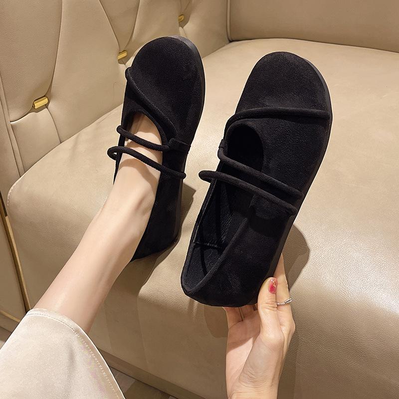 Flat Single Shoes Women's Spring 2025 New Korean Version Comfortable Simple Shallow Mouth Mary Jane Shoes Gentle Wind Evening Shoes