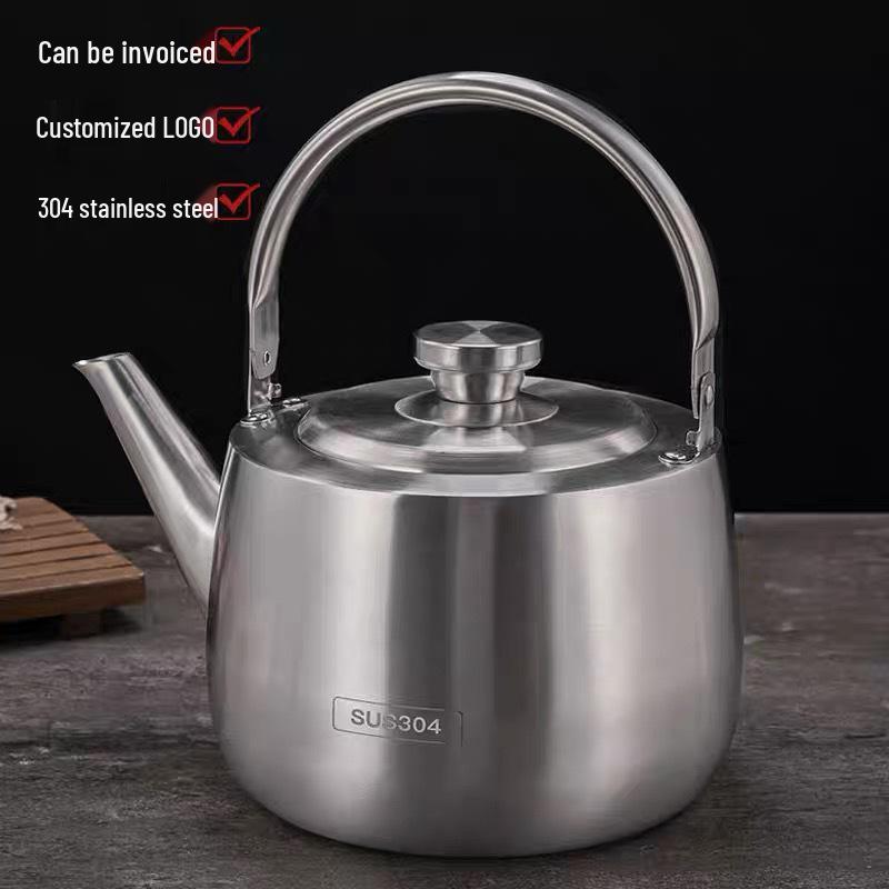 Golden 304 Stainless Steel Soup Pot and Tea Kettle for Hot Pot Restaurants, Large Capacity Commercial Use.