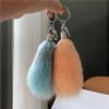 Hairball Fur Tail Keychain Luxury Plush Ball Pendant Funny Rabbit Fur Toys  Gift