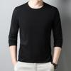 Spring Thin Long-sleeved T-shirt Men's Lapel Mercerized Cotton Dad Wear Striped T-shirt Men