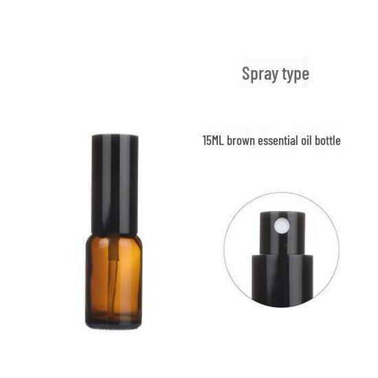 Brown Glass Refillable Spray Bottle - Light-Blocking, Portable, for Essential Oils and Disinfectants.