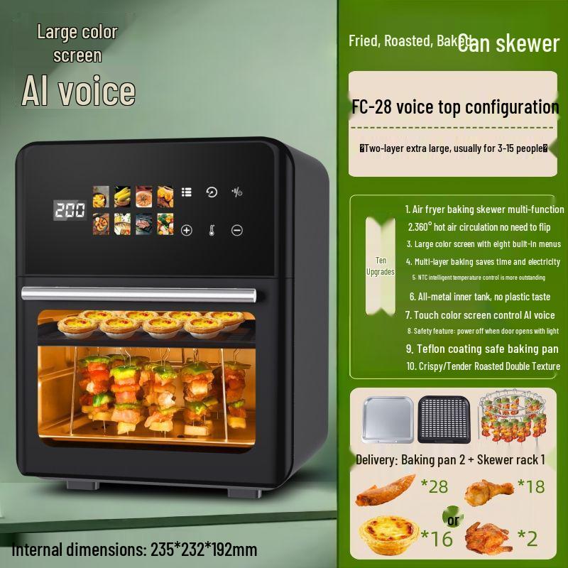 Multifunctional Electric Oven Air Fryer with Visual Window and Large Capacity for Home Baking