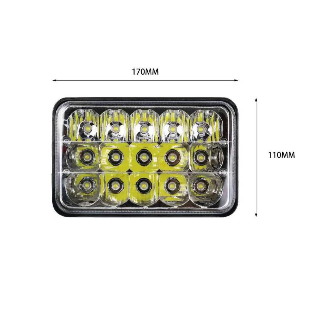 45W 5-inch LED Square Headlights for Toyota Pickups & Jeep Wranglers, High/Low Beam Compatible