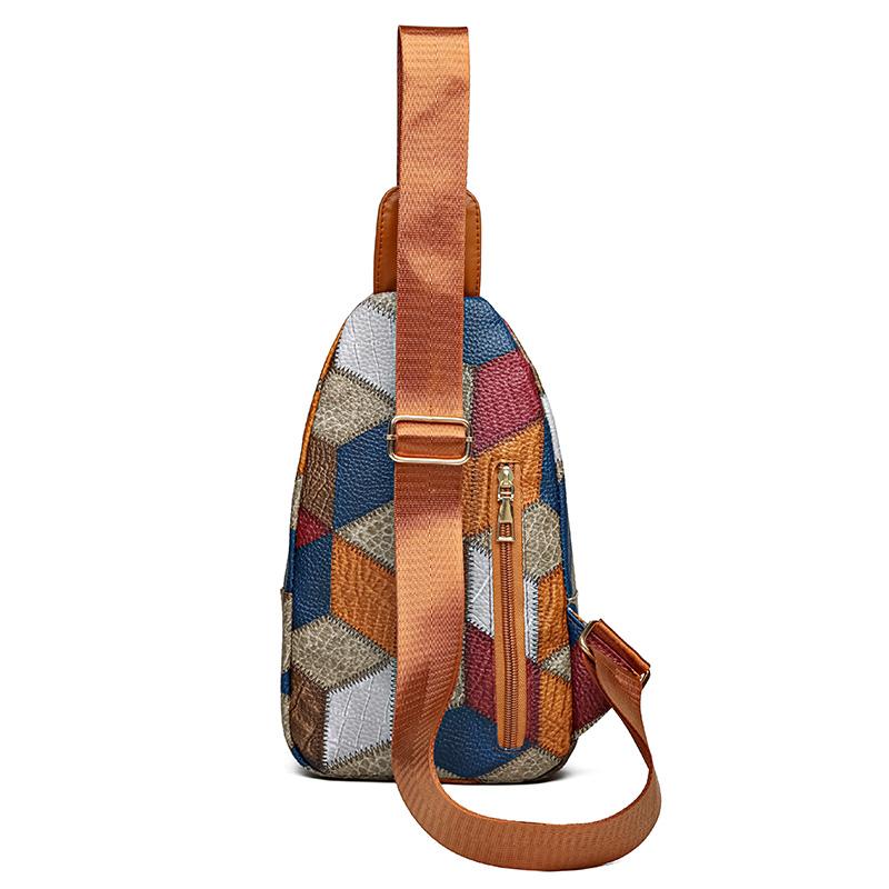 Farbblock-Brusttasche Damen-Umhängetasche Nähte Umhängetasche Handytasche Tasche mit mehreren Taschen