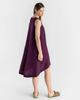 Summer Cotton Linen Solid Color Sleeveless Irregular Round Neck Long Dress