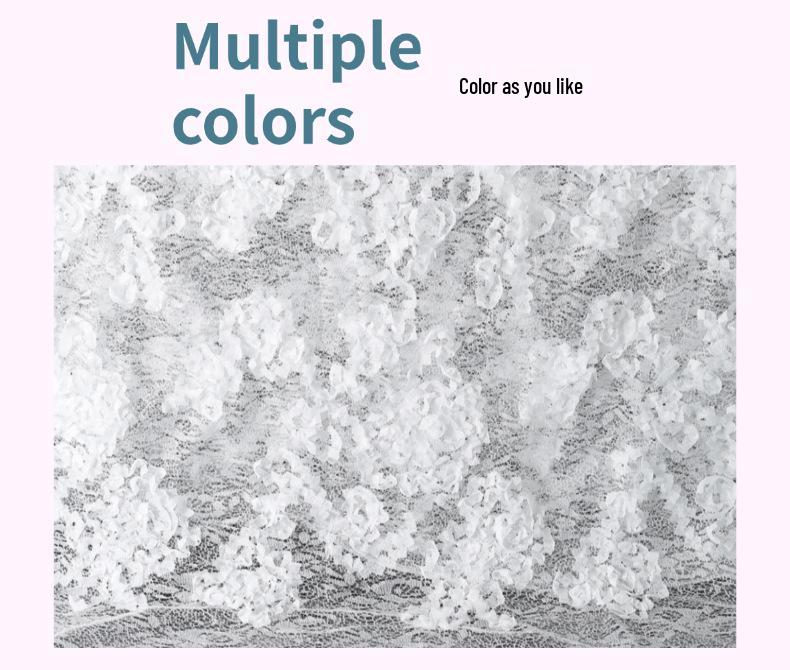 French 3D Petal Embroidery Lace Fabric for Wedding and Evening Gowns