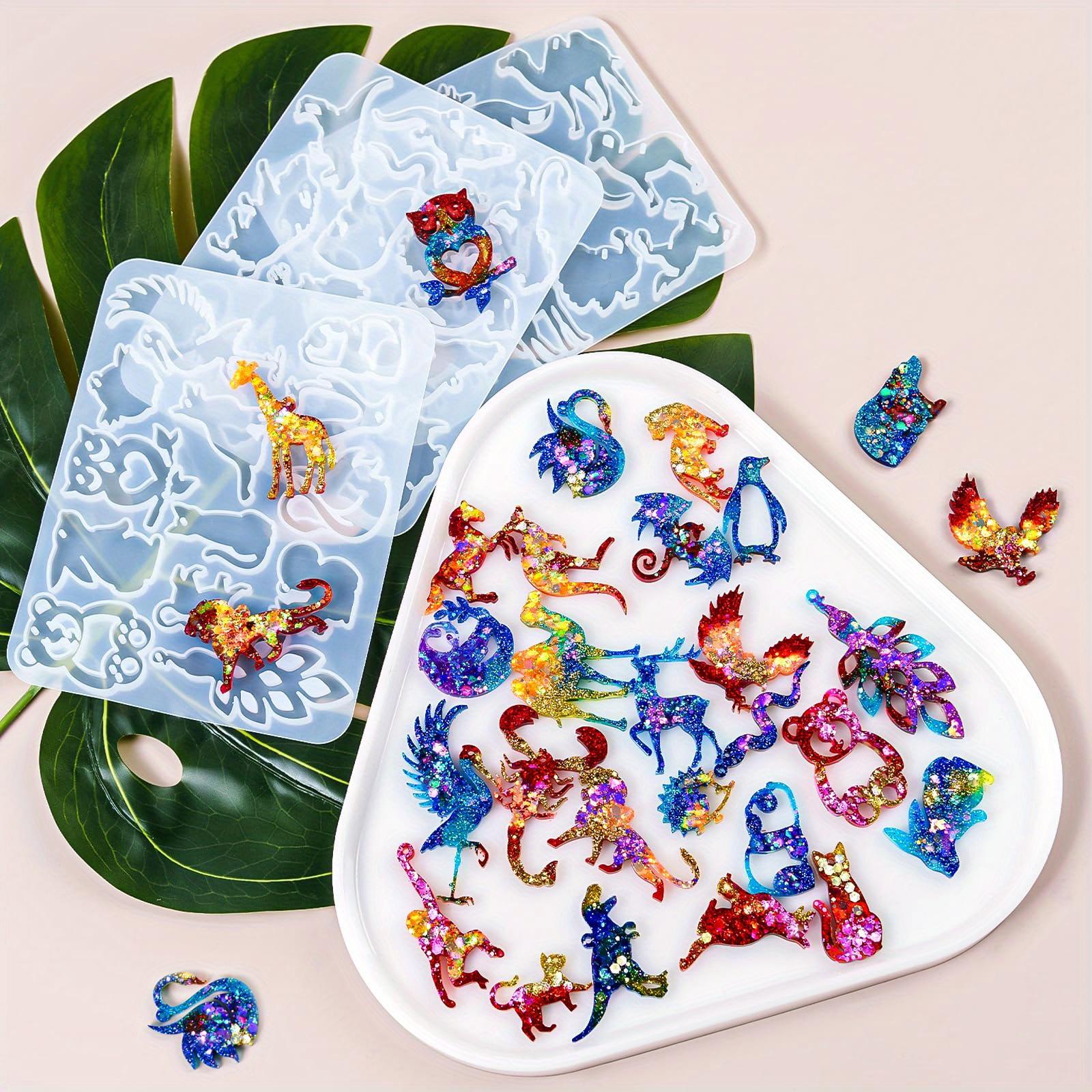 

Формы из УФ-смолы в форме животных 3 шт. - Формы для серег из смолы с отверстиями, Силиконовые формы кошка собака медведь для брелока, подвесок для ожерелья и DIY ремесленного подарка Handmade resin mold