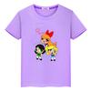 powerpuff girls print  100%Cotton Kawaii Tops anime Short pride tshirt  t shirt for kids boy 10year  y2k one piece girl clothes