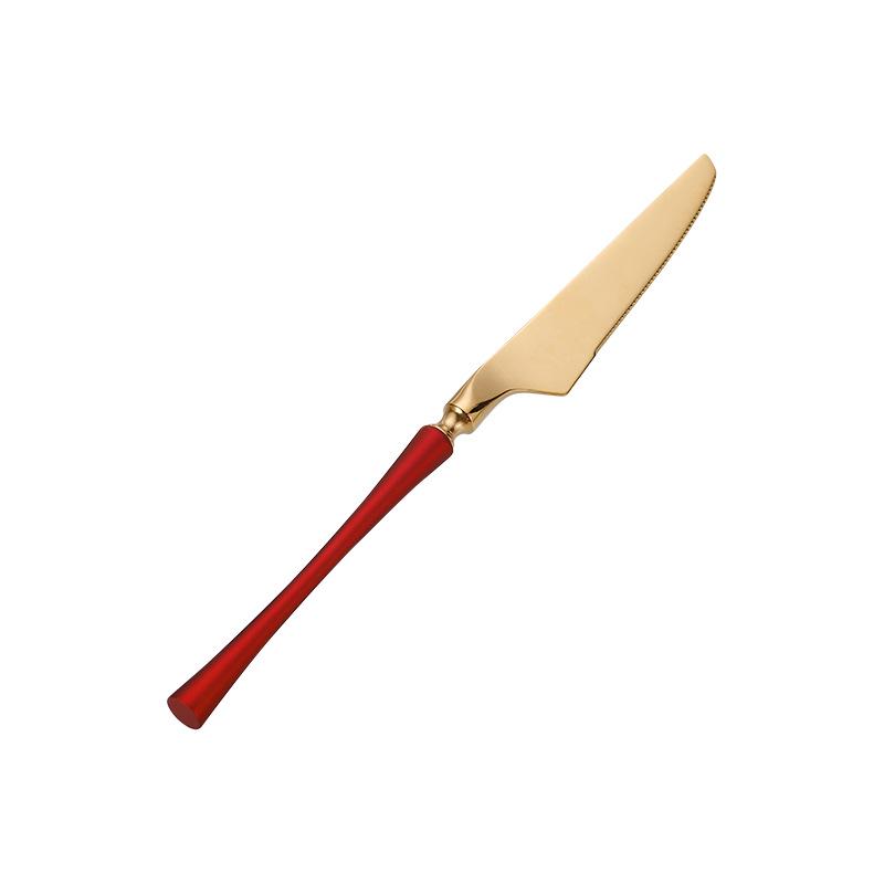 Stainless Steel Small Waist Cutlery Set: Steak Knife, Fork, Dessert Spoon, Mirror Finish.